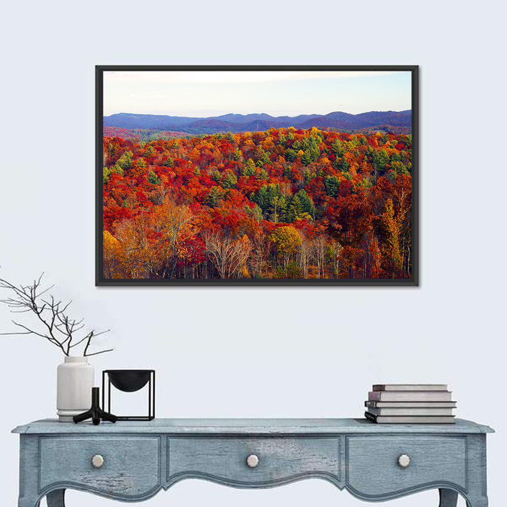 Autumn in the Appalachian Forest Wall Art in a room, landscape