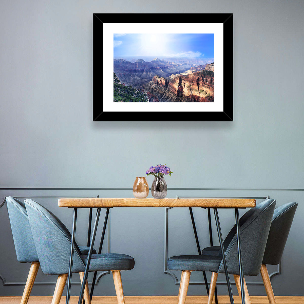 Grand Canyon Sunlit Vista Wall Art in a room, landscape