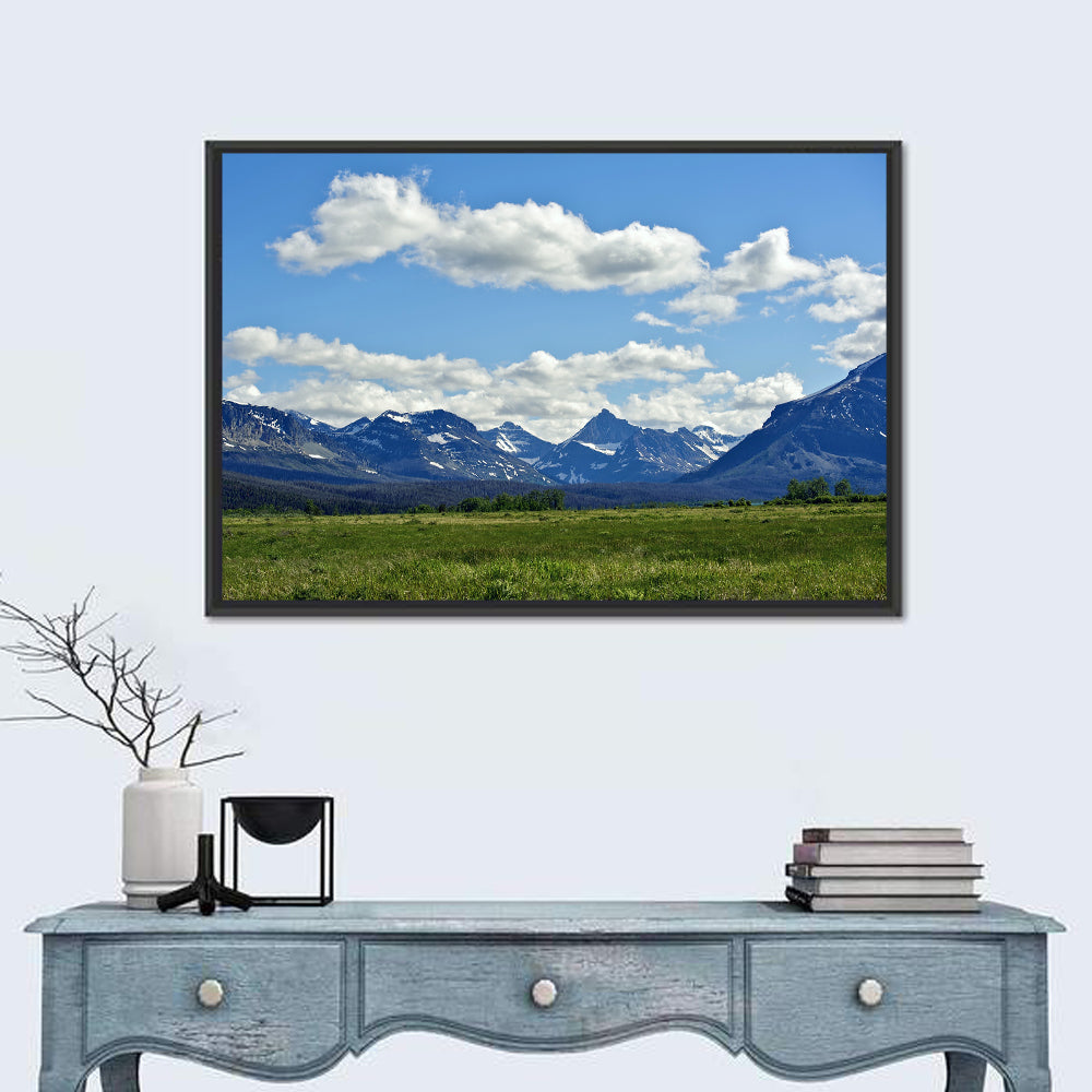 Montana Rocky Mountains Wall Art in a room, landscape