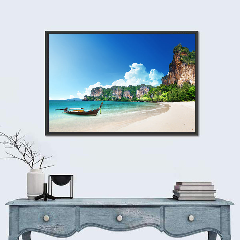 Railay Beach View, Krabi Wall Art in a room, landscape