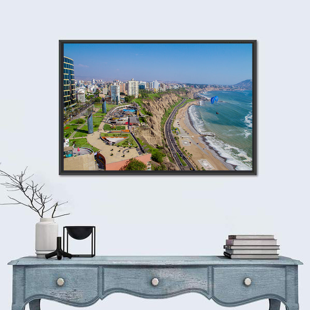 Miraflores Park Coastline Wall Art in a room, landscape