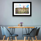 Ink Wash Windmill in Blooming Field Wall Art