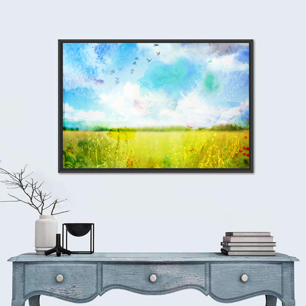 Watercolor Floral Field Wall Art