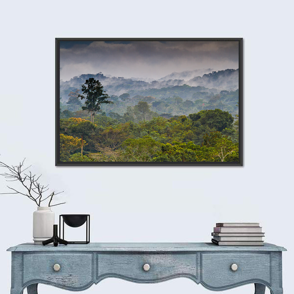 Guinea Rainforest Landscape Wall Art in a room, landscape