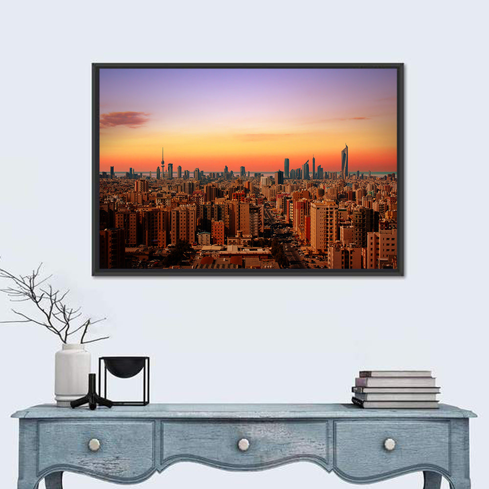 Kuwait City Skyline at Dusk Wall Art