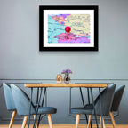 Zurich Map with Red Pin Wall Art