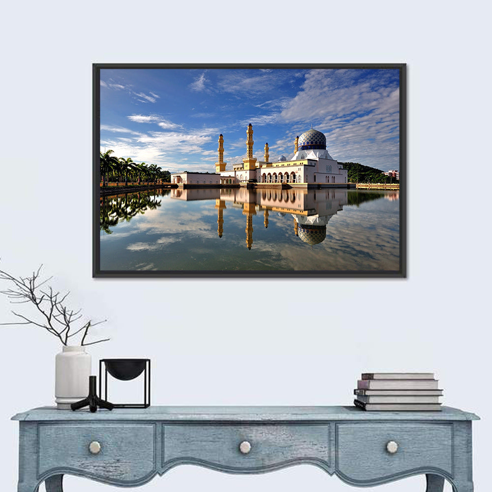 Kota Kinabalu City Mosque Wall Art in a room, landscape