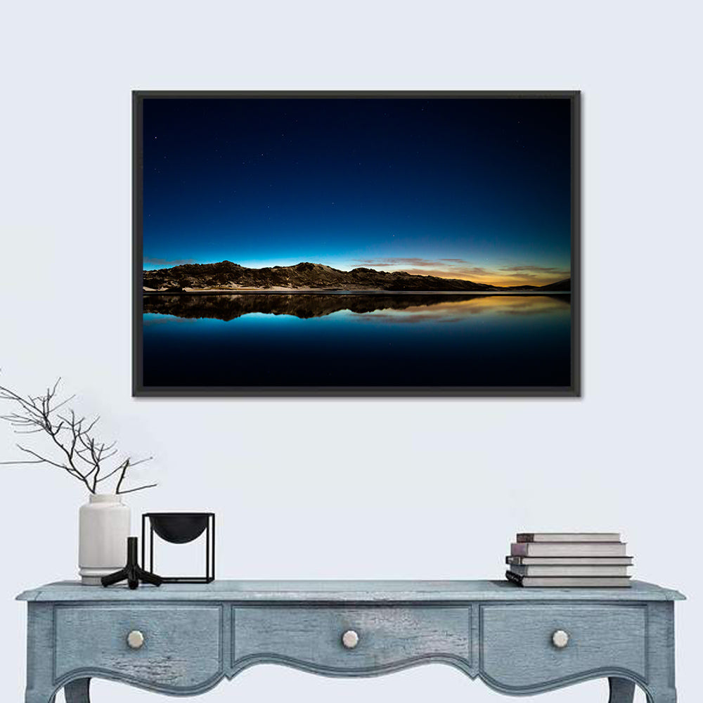 Kleifarvatn Lake at Dusk Wall Art in a room, landscape