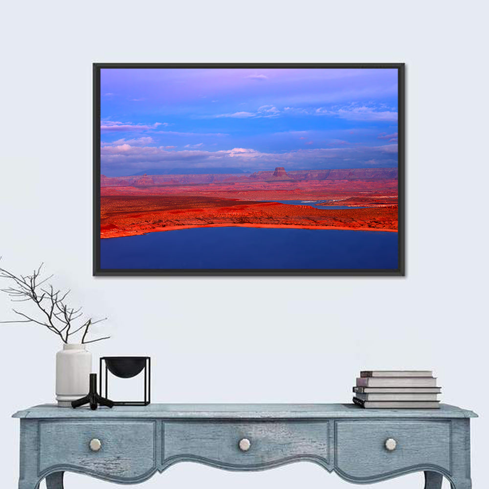 Lake Powell Sunset Wall Art in a room, landscape