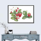 Fresh Strawberry Botanical Illustration Wall Art