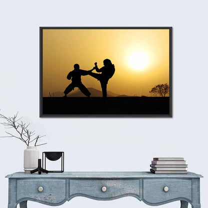 Martial Arts Silhouette Wall Art