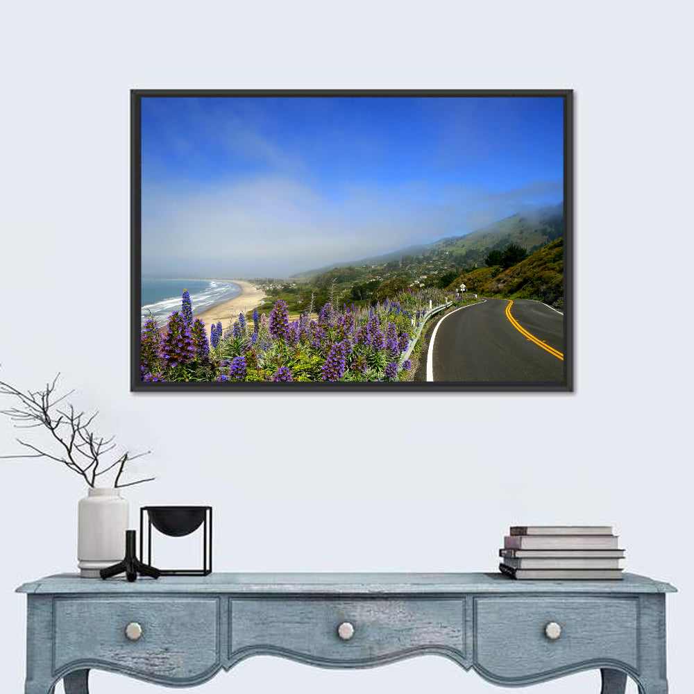 Big Sur Coastal Road Wall Art in a room, landscape