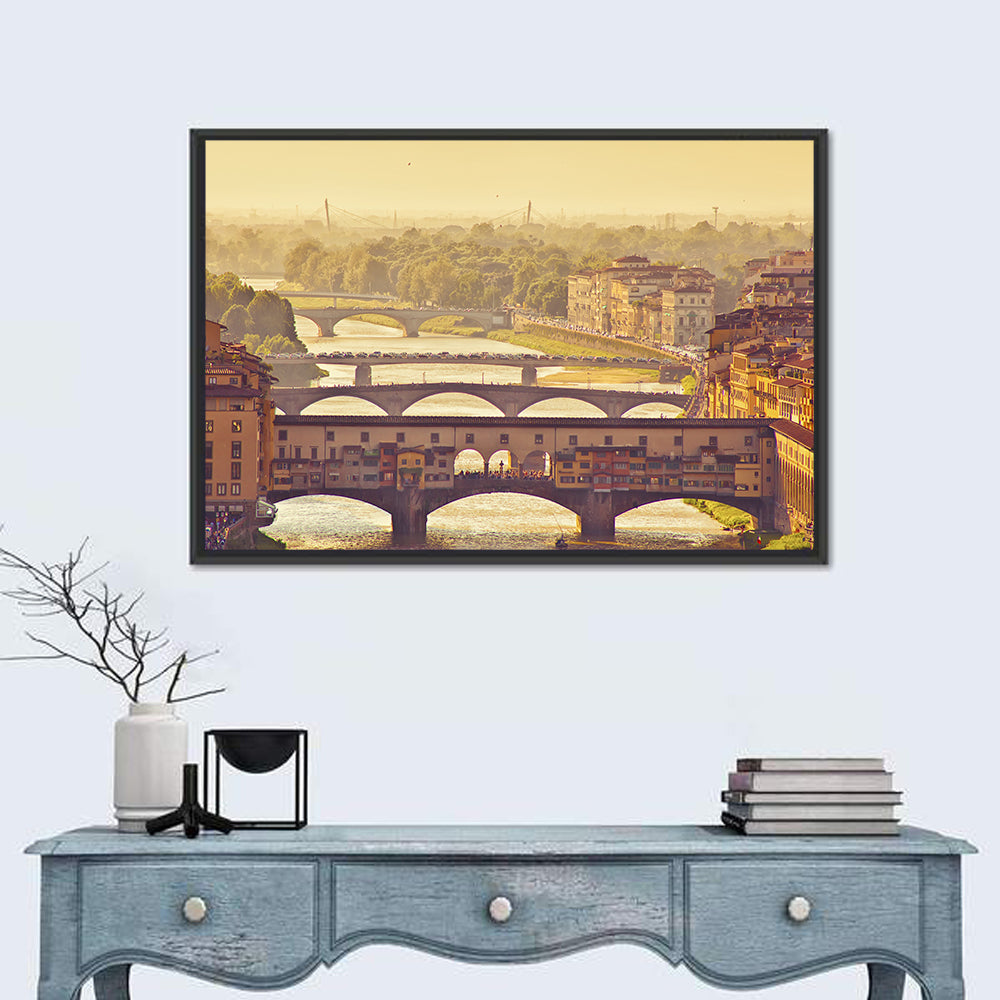 Ponte Vecchio at Golden Hour Wall Art