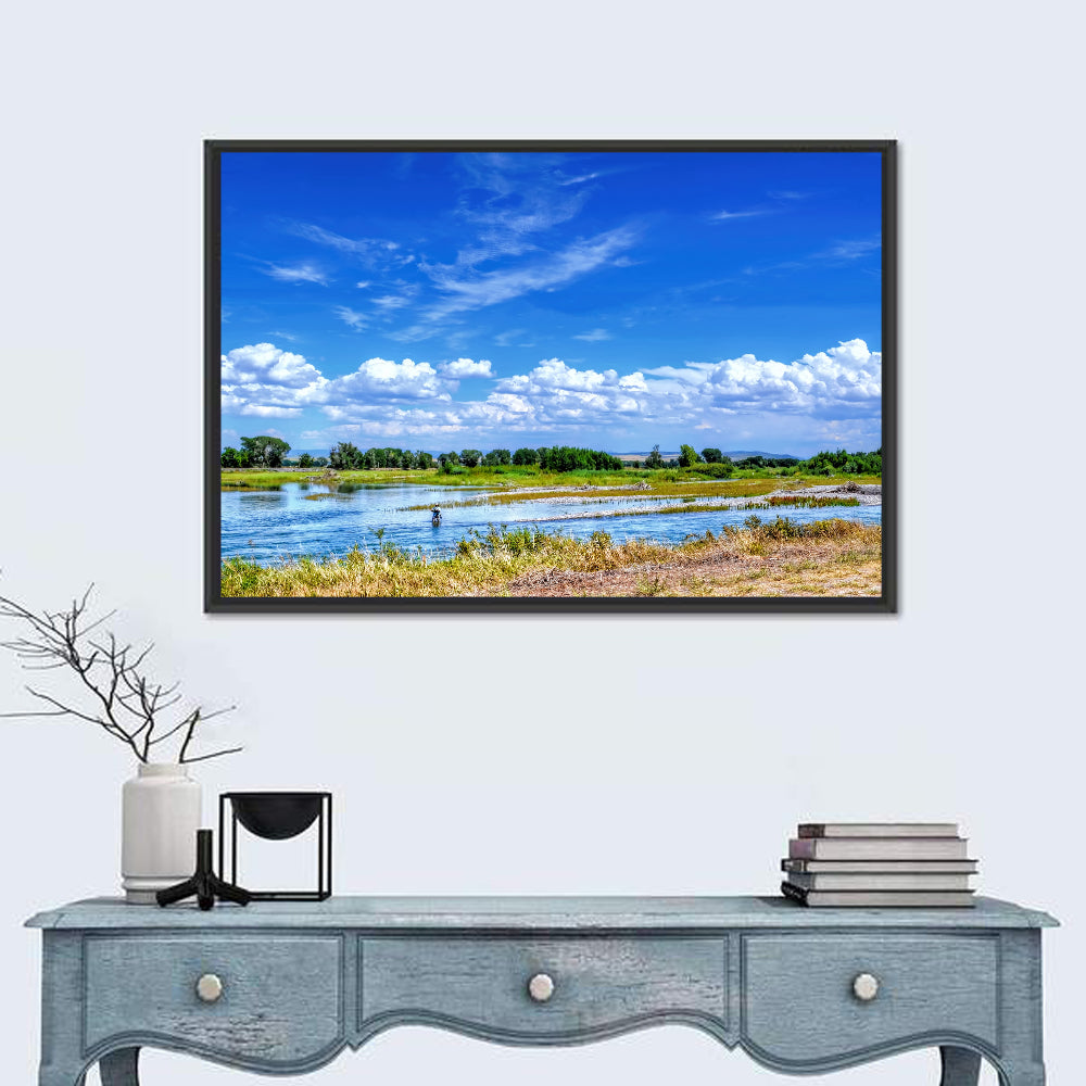 Snake River Fly Fishing, Idaho Wall Art in a room, landscape
