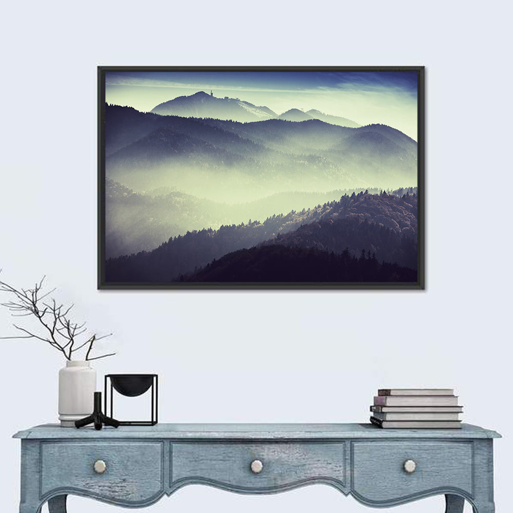 Foggy Forest Valley Wall Art