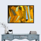 Golden Blocks Abstract Wall Art