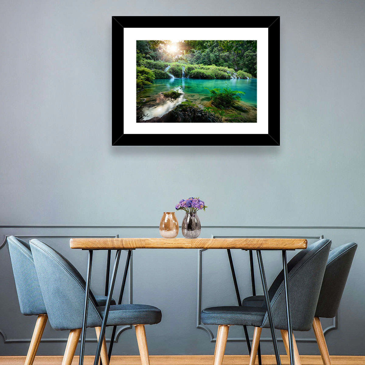 Semuc Champey Turquoise Pools Wall Art in a room, landscape