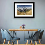 Crisp Alpine Valley with Snow-capped Peaks Wall Art
