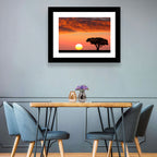 Serengeti Sunset Silhouette Wall Art