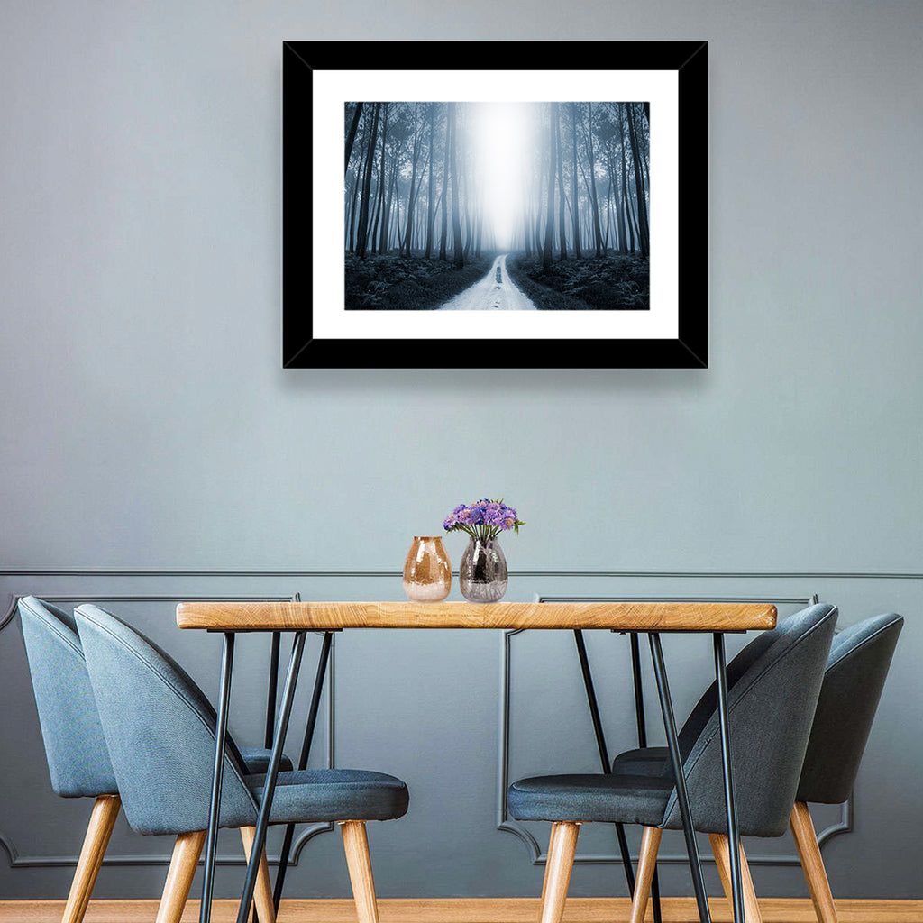 Misty Forest Road at Twilight Wall Art