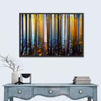 Ethereal Autumn Forest Reflection Abstract Wall Art