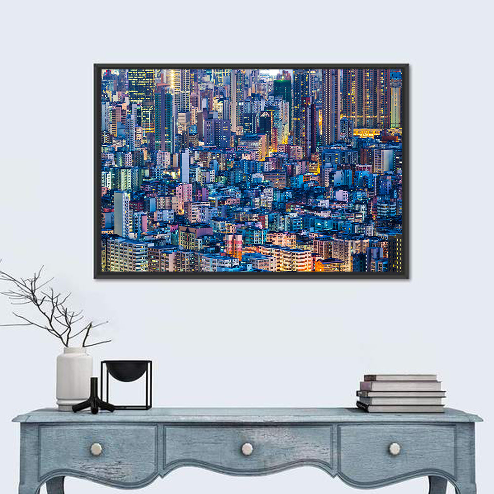 Hong Kong Night Cityscape from Above Wall Art