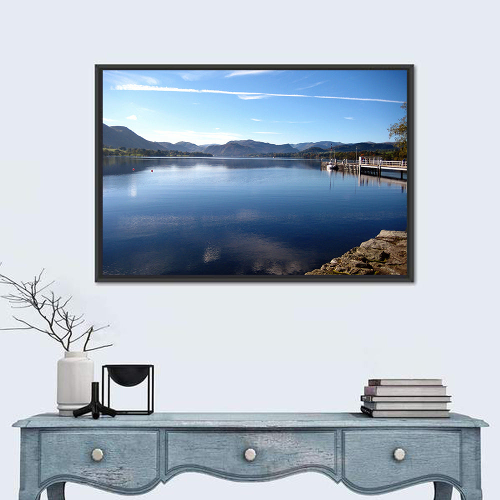 Lake Ullswater Pier Wall Art in a room, landscape