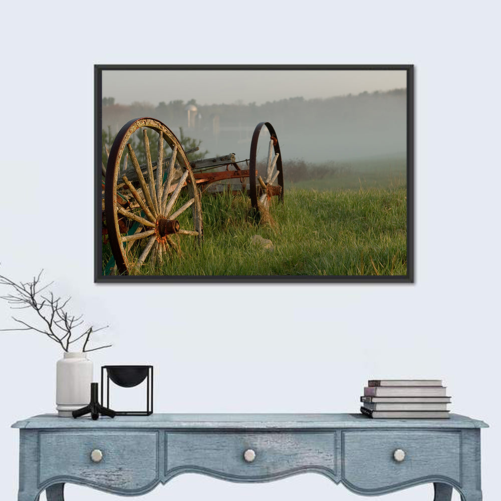 Weathered Wagon in Morning Mist Wall Art