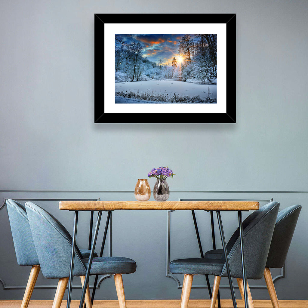 Frozen Forest Lake Wall Art