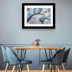 Curving Winter Tree Over Lake Wall Art