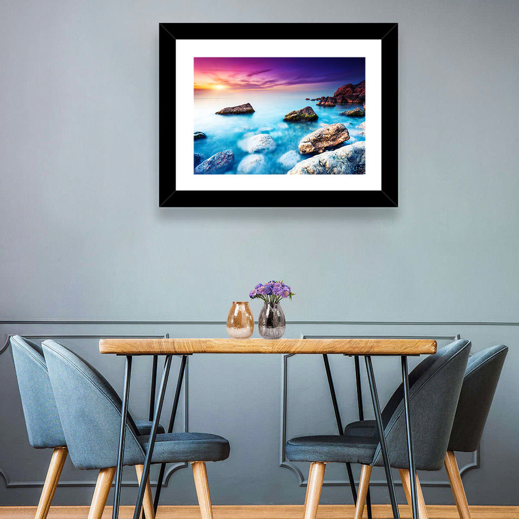 Rocky Beach Sunset Wall Art