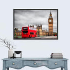 Big Ben with Red Bus, Westminster London Wall Art