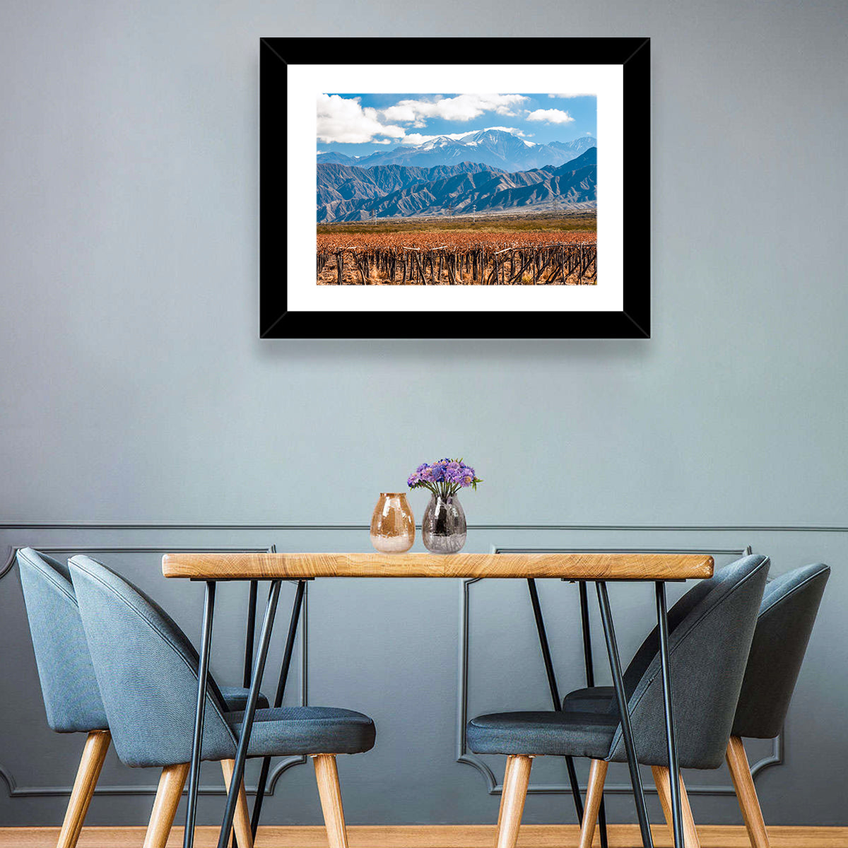 Volcano Aconcagua And Vineyard Wall Art