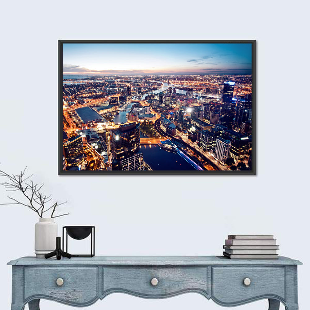 Melbourne Twilight Skyline Wall Art