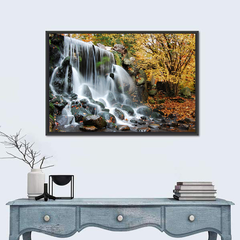 Autumn Waterfall at Sonsbeek Park Wall Art