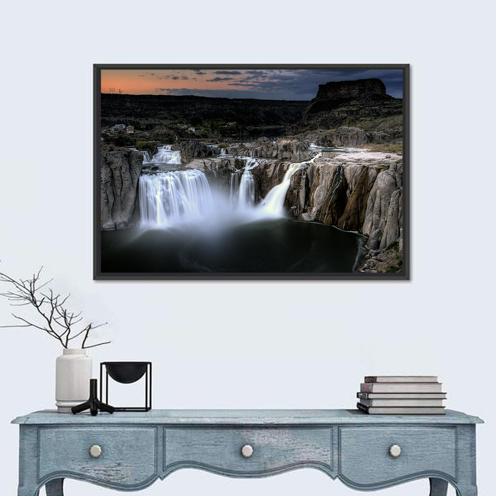 Shoshone Falls at Dusk Wall Art in a room, landscape