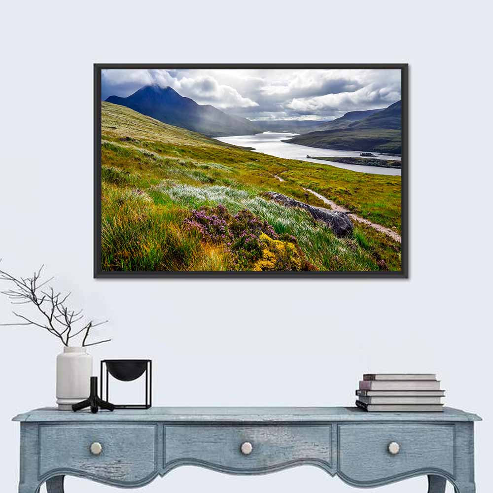 Inverpolly Lake Wall Art in a room, landscape