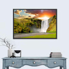 Skógafoss at Sunset Wall Art