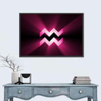 Magenta Aquarius Symbol Wall Art