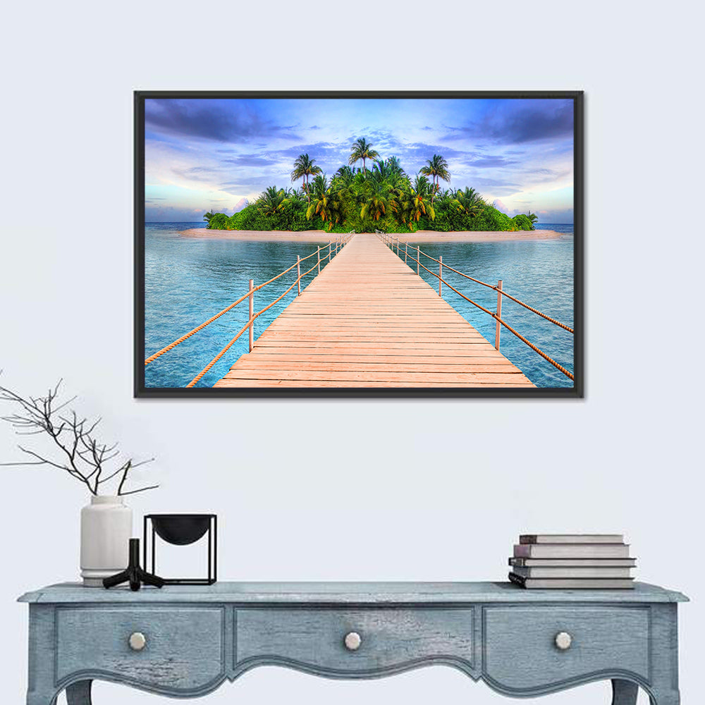 Tropical Island Pier Perspective Wall Art