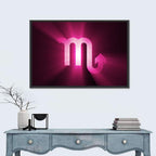 Scorpio Glyph with Magenta Burst Wall Art