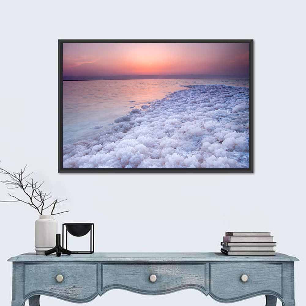 Dead Sea Salt Shoreline Sunset Wall Art