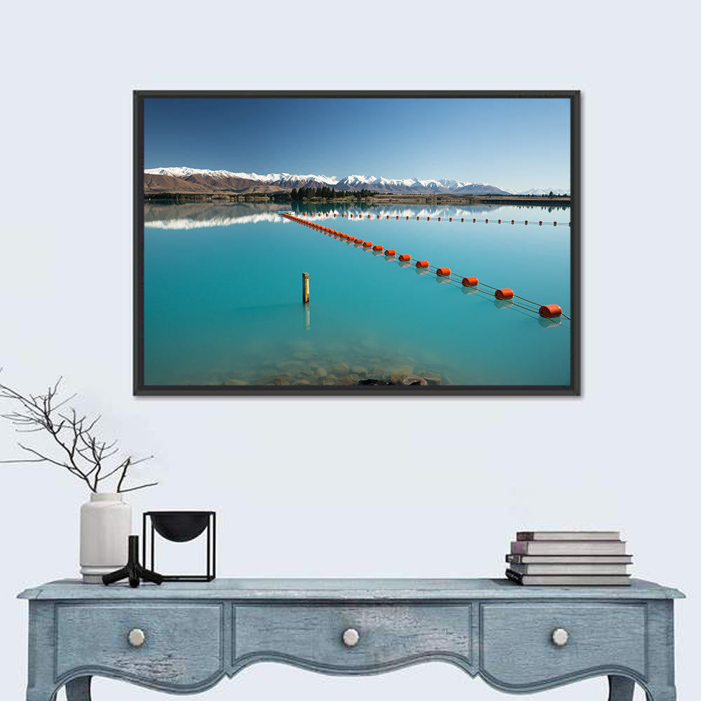 Lake Ruataniwha Reflection Wall Art in a room, landscape