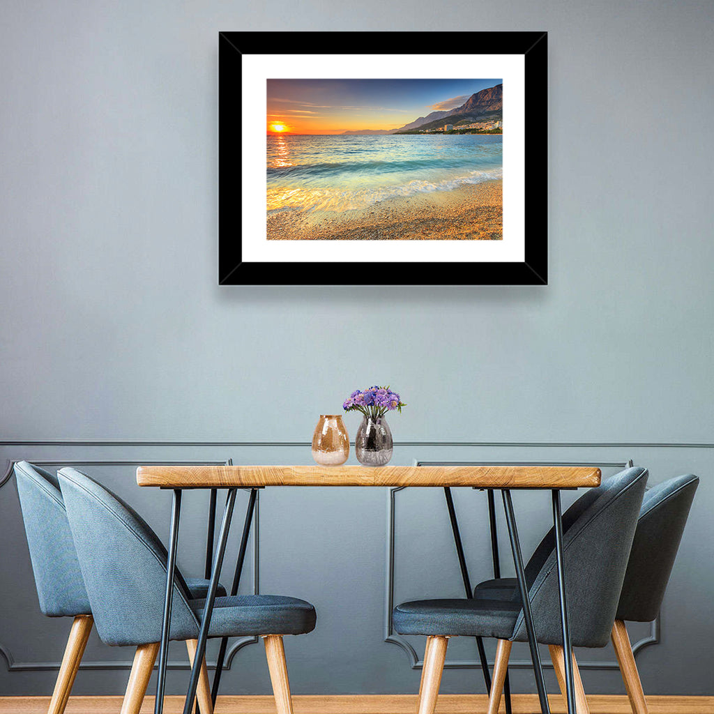 Makarska Pebble Beach Sunset Wall Art