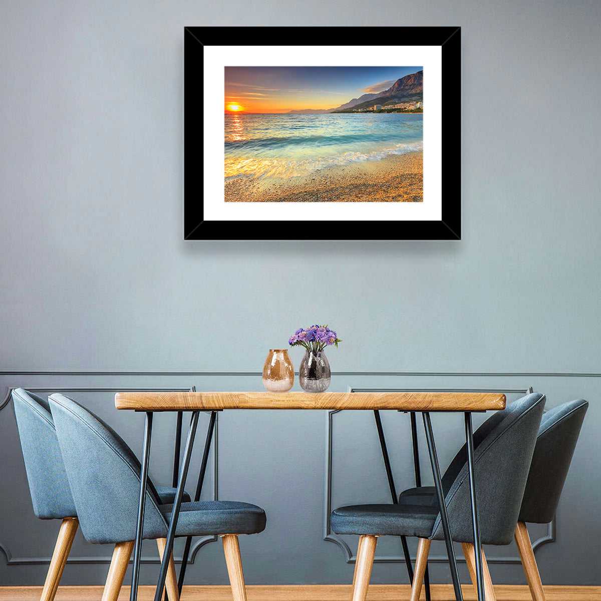 Makarska Pebble Beach Sunset Wall Art