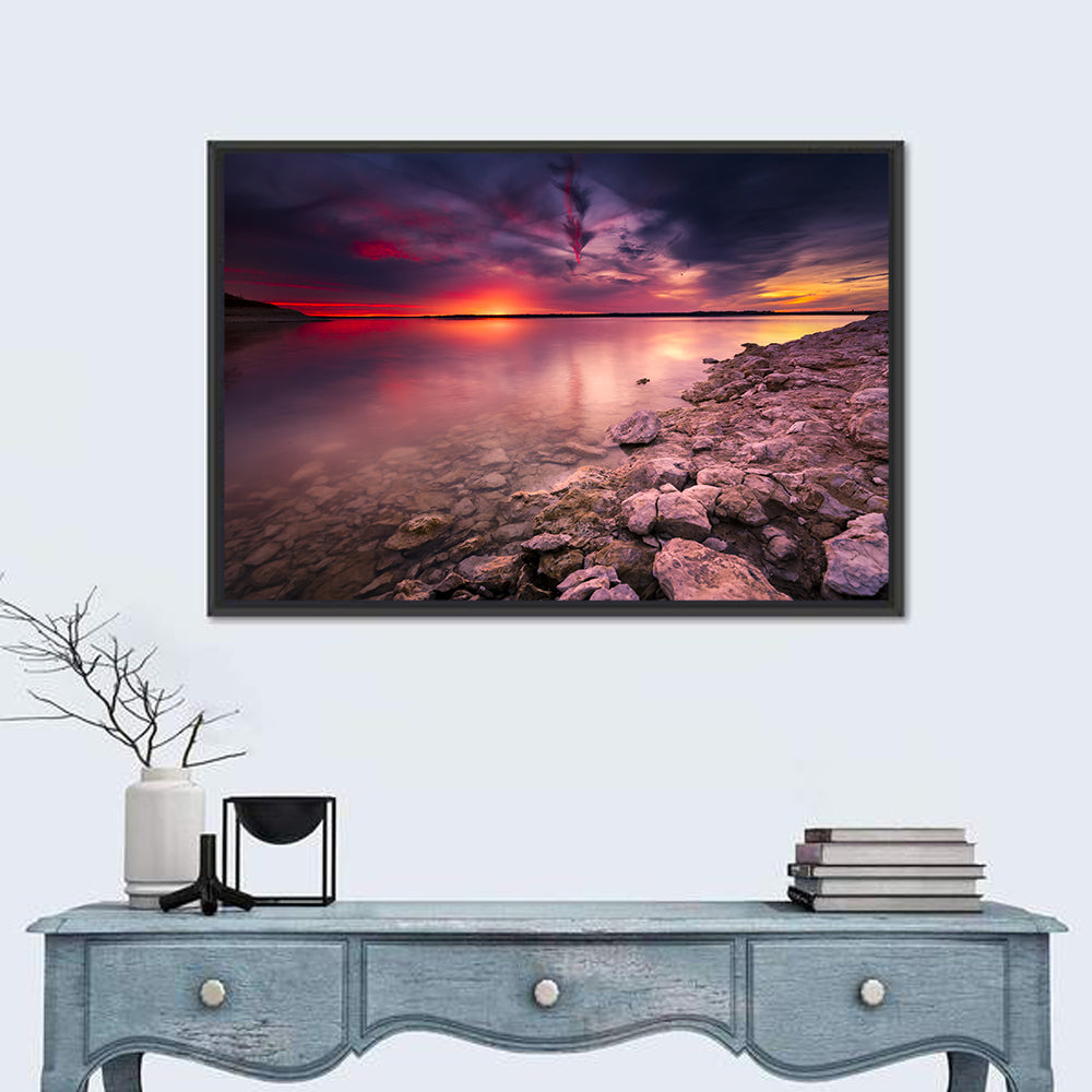 Benbrook Lake Sunset Reflection Wall Art