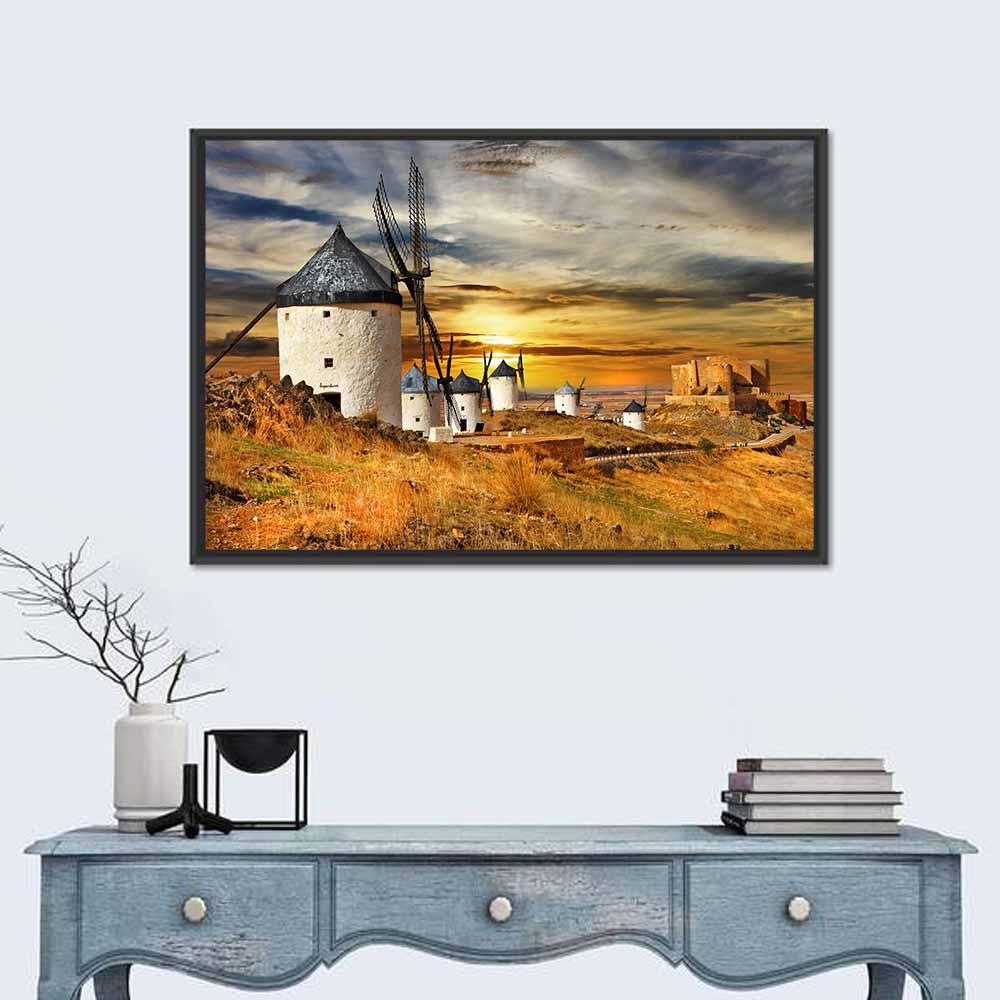 Windmills of Consuegra at Sunset Wall Art