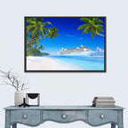 Tropical Beach Cruise Ship Shoreline Wall Art