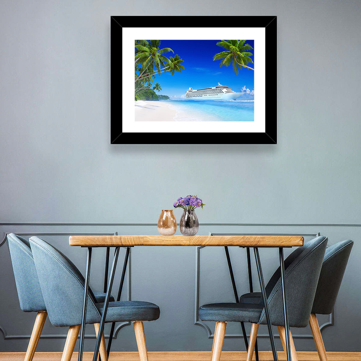 Caribbean Beach Cruise Ship Wall Art