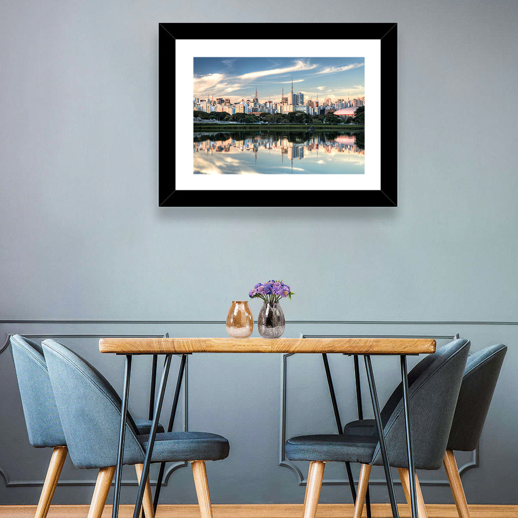 Ibirapuera Park Golden Hour Reflection Wall Art